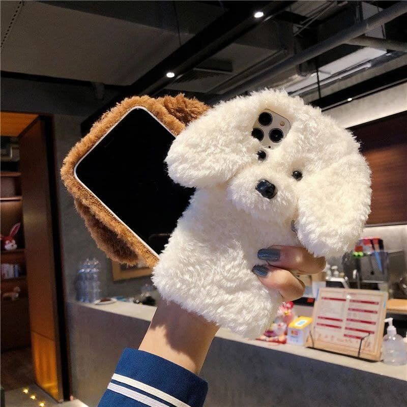Меховой чехол Toys Dog для Samsung Galaxy A10s - Белый фото 7