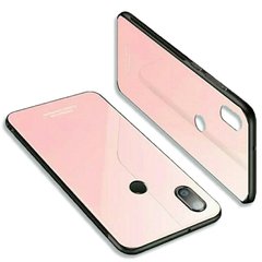 Силиконовый чехол со Стеклянной крышкой для Xiaomi Redmi Note 6 Pro - Розовый фото 1