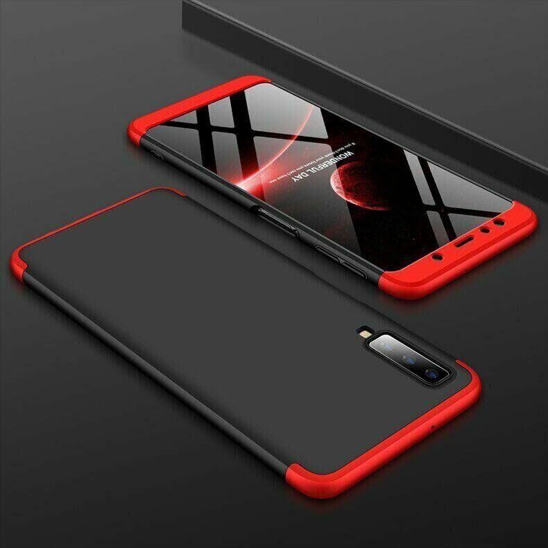 Чехол GKK 360 градусов для Samsung Galaxy A7 (2018) / A750 - Черно-Красный фото 2