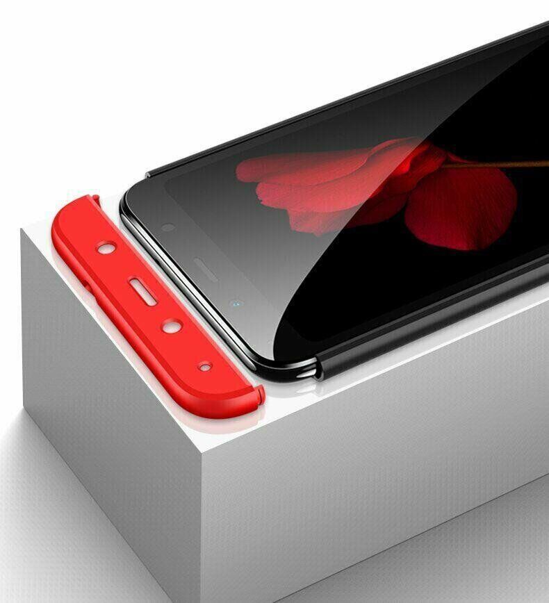 Чехол GKK 360 градусов для Xiaomi Redmi 7A - Черно-Красный фото 7