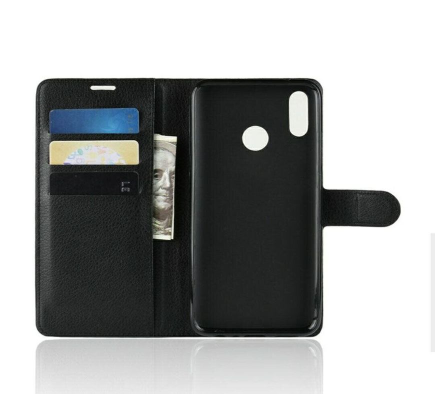 Чехол-Книжка с карманами для карт на Huawei Honor 10 lite - Черный фото 4