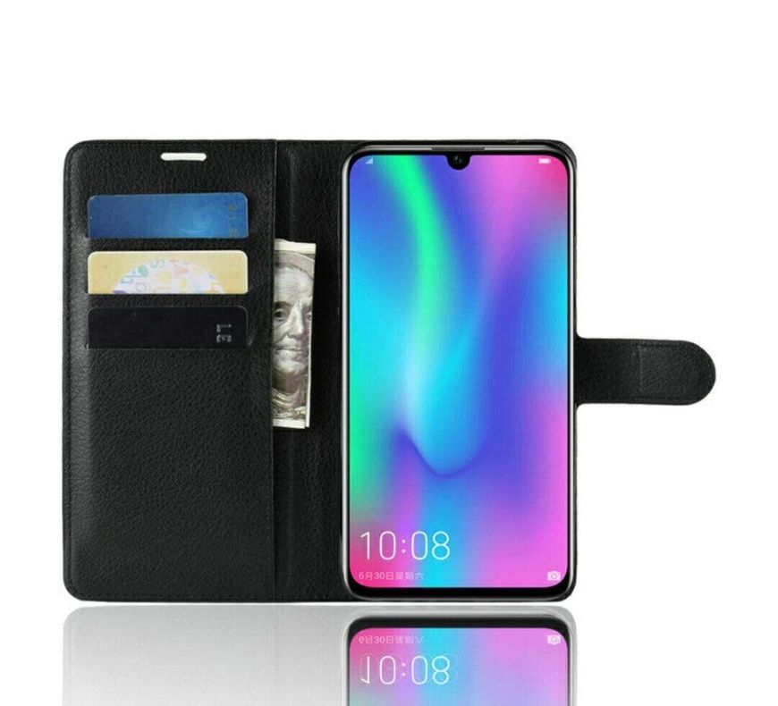 Чехол-Книжка с карманами для карт на Huawei Honor 10 lite - Черный фото 2