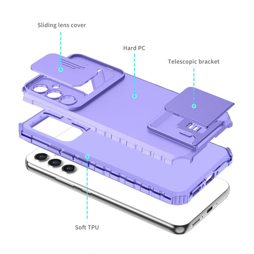 Чохол Kickstand із захистом камери для Samsung Galaxy A54 колір Фіолетовий