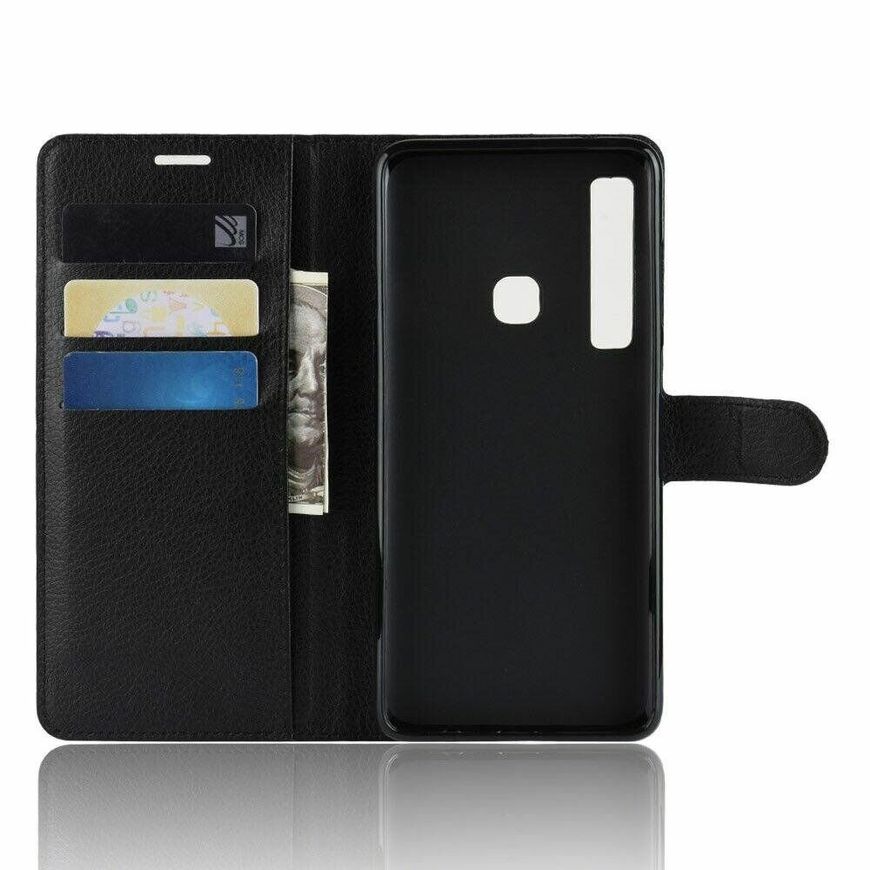 Чохол книжка з кишенями для карт на Samsung Galaxy A9 - Чорний фото 3