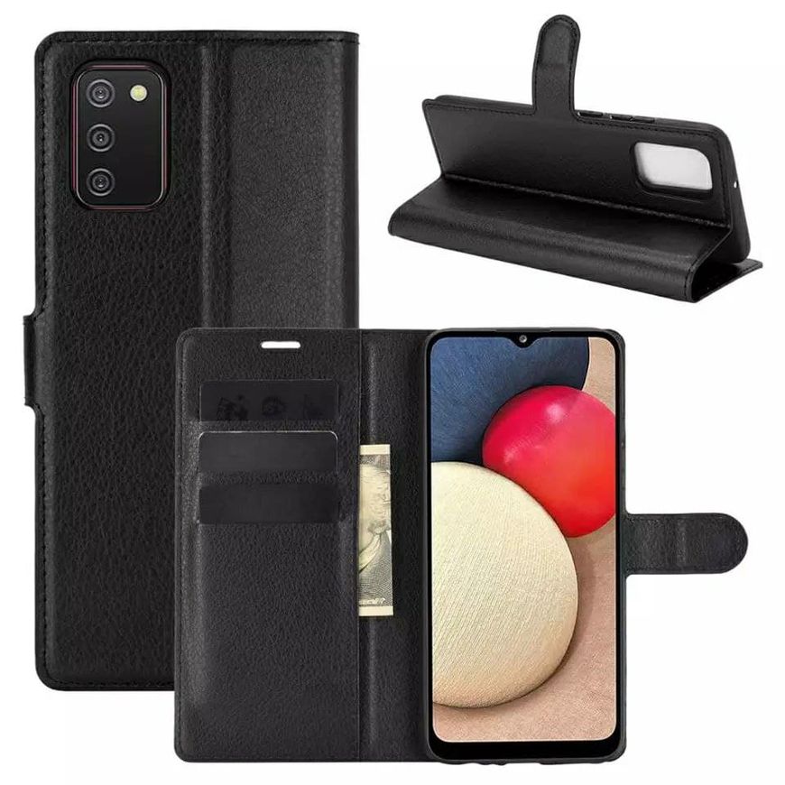 Чехол-Книжка с карманами для карт на Samsung Galaxy A03s - Черный фото 1
