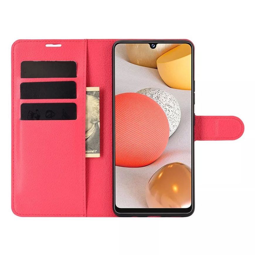 Чохол книжка з кишенями для карт на Samsung Galaxy M32 - Червоний фото 2