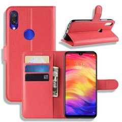 Чехол-Книжка с карманами для карт на Huawei Y7 (2019) - Красный фото 1