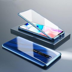 Магнитный чехол с защитным стеклом для Xiaomi Redmi 8 / 8A - Синий фото 1