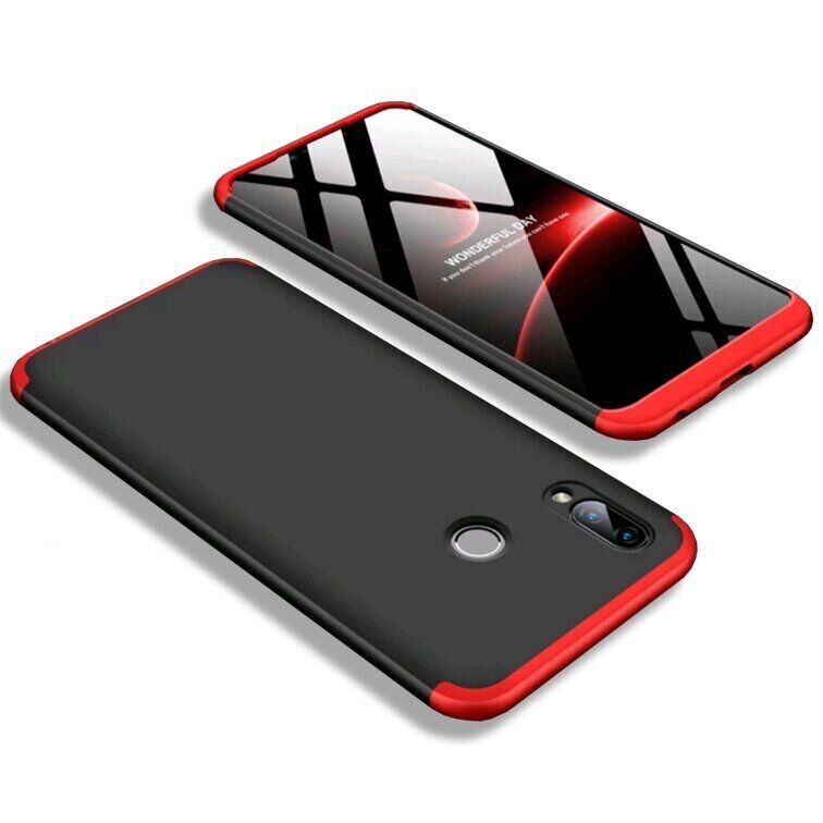 Чехол GKK 360 градусов для Huawei Honor Play - Черно-Красный фото 2