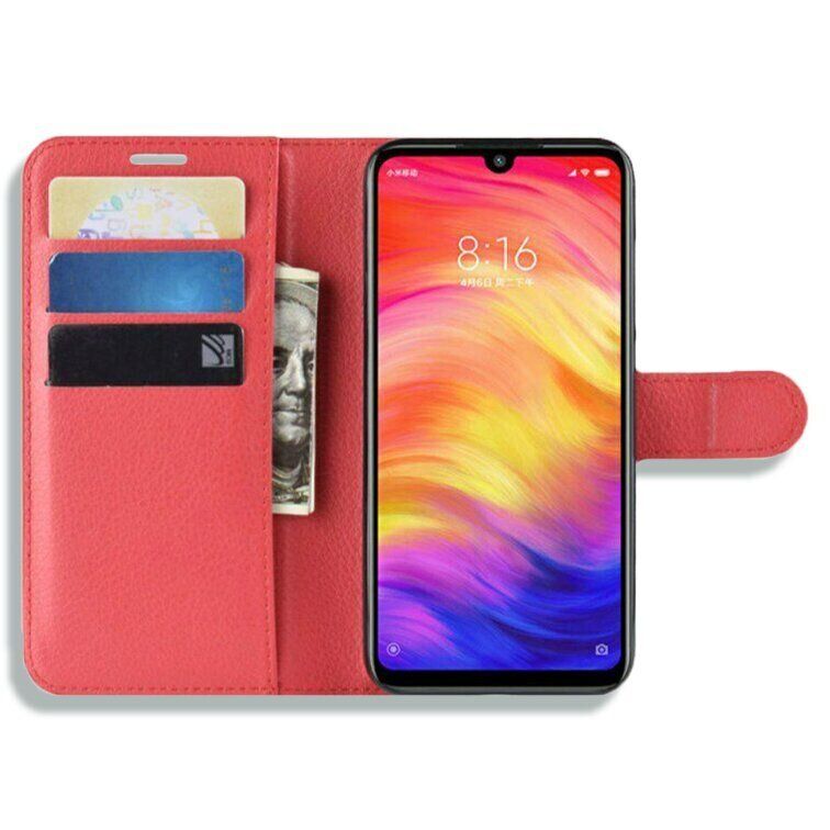 Чехол-Книжка с карманами для карт на Huawei Y7 (2019) - Красный фото 2