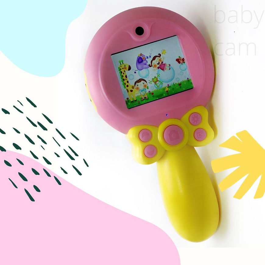 Дитяча відеокамера BabyCam з режимом фото та відео селфі колір Рожевий