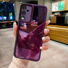 Мягкий силиконовый чехол со стеклом на камеру для Samsung Galaxy A54 цвет Фиолетовый
