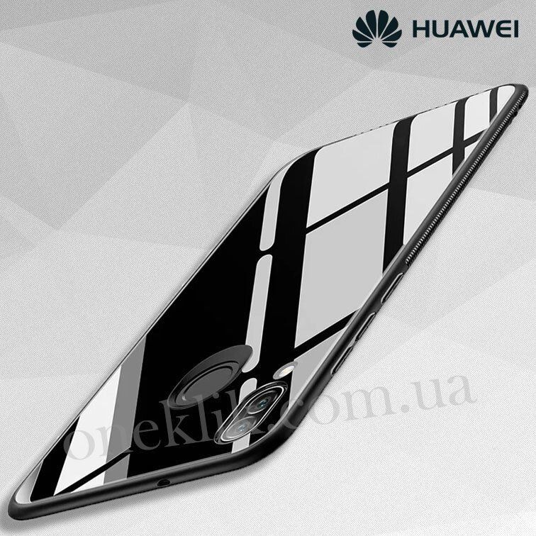 Силиконовый чехол со Стеклянной крышкой для Huawei Honor 8A - Розовый фото 3