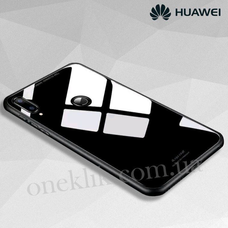 Силіконовий чохол зі скляної кришкою для Huawei Honor 8A - Рожевий фото 5