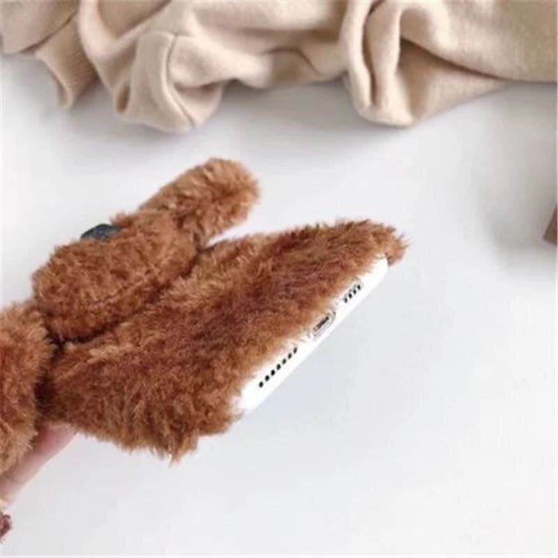 Меховой чехол Toys Dog для Samsung Galaxy A10s - Коричневый фото 3