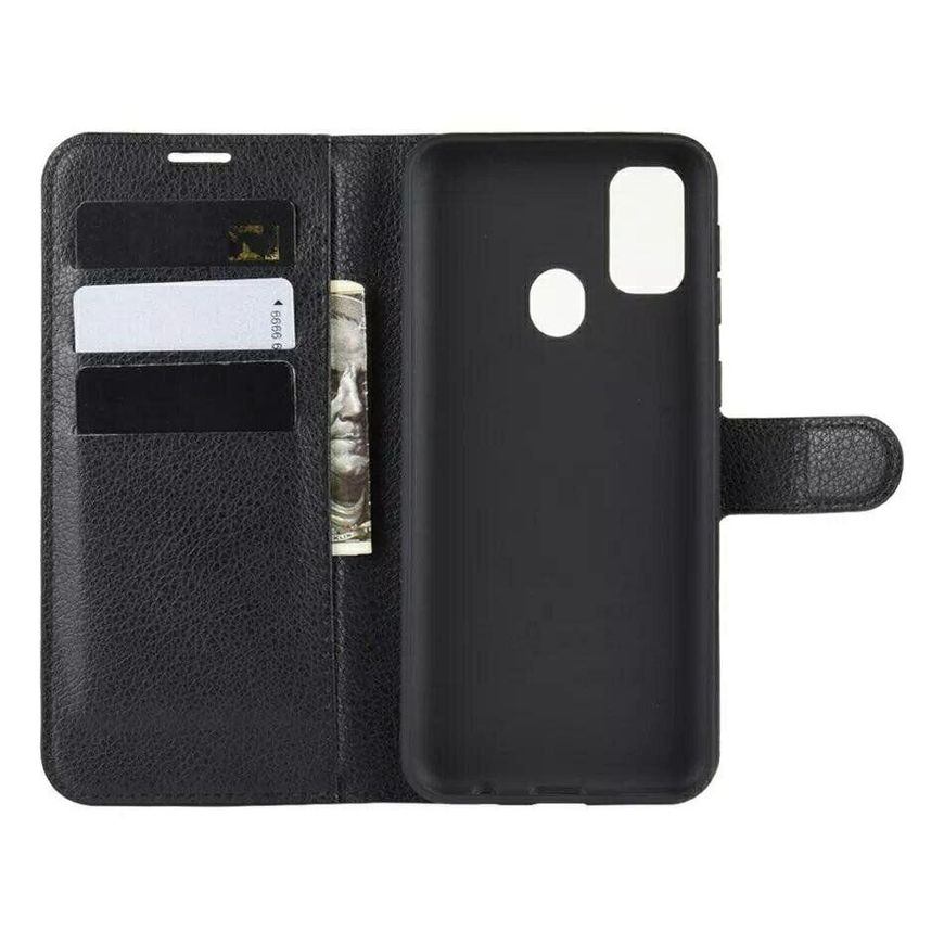 Чохол книжка з кишенями для карт на Samsung Galaxy M31 - Чорний фото 3
