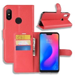 Чехол-Книжка с карманами для карт на Xiaomi MiA2 lite / Redmi 6 Pro - Красный фото 1