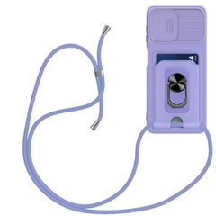 Чехол Candy Wallet со шнурком для Tecno Pova 2 - Фиолетовый фото 1