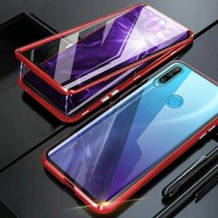 Магнитный чехол с защитным стеклом для Huawei P40 lite E - Красный фото 1