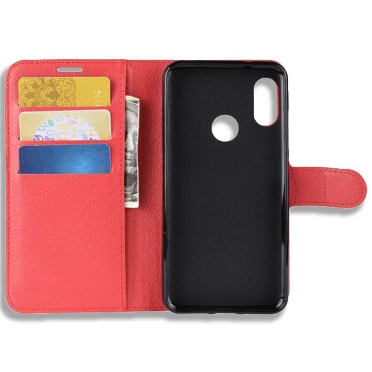 Чехол-Книжка с карманами для карт на Xiaomi MiA2 lite / Redmi 6 Pro - Красный фото 3