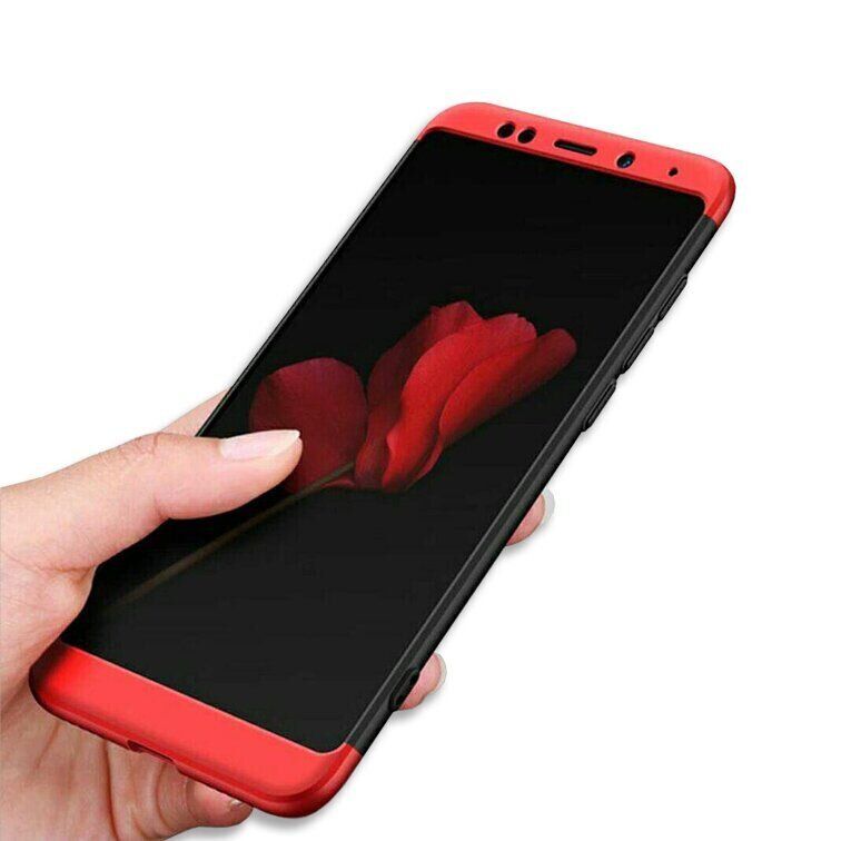 Чехол GKK 360 градусов для Xiaomi Redmi 5 Plus - Черно-Красный фото 4