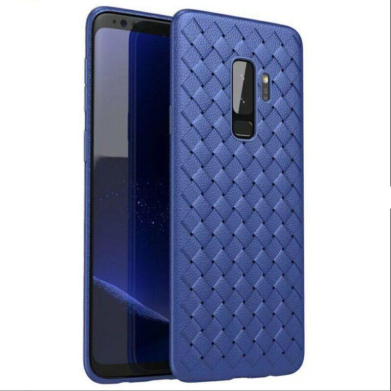 Чохол з плетінням під шкіру для Samsung Galaxy S9 Plus - Синій фото 1