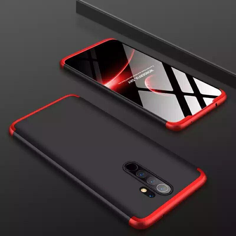 Чехол GKK 360 градусов для Xiaomi Redmi 9 - Черно-Красный фото 2