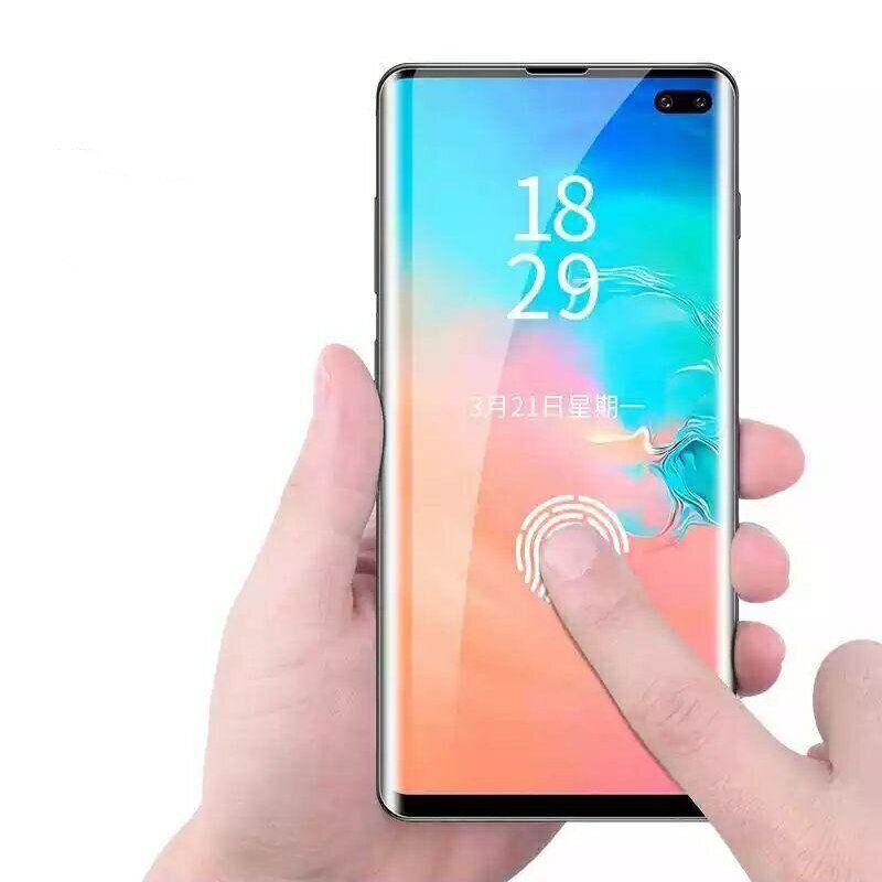 Захисне скло 3D на весь екран для Samsung Galaxy S10 Plus (з ультрафіолетовим клеєм) - Прозорий фото 4