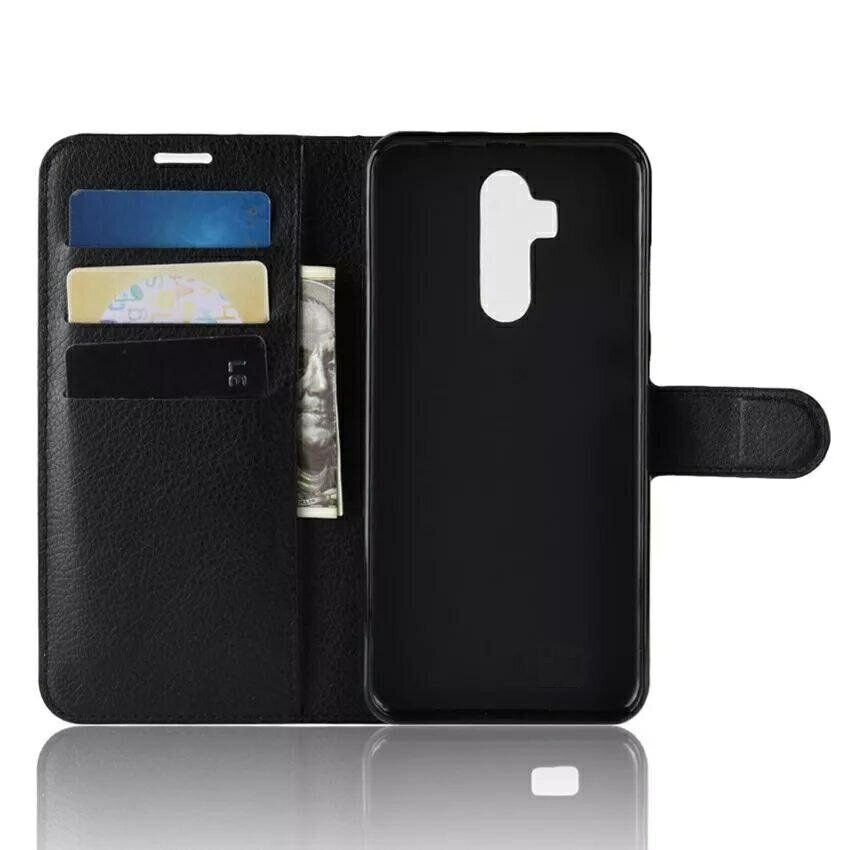 Чохол книжка з кишенями для карт на Nokia 7 Plus - Чорний фото 4