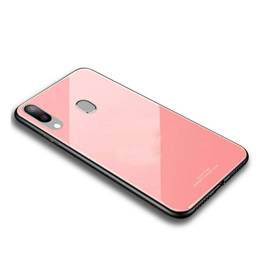 Силіконовий чохол зі скляної кришкою для Samsung Galaxy M20 - Рожевий фото 2