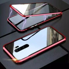 Магнитный чехол с защитным стеклом для Xiaomi Redmi Note 8 Pro - Красный фото 1