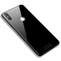 Силиконовый чехол со Стеклянной крышкой для Xiaomi MiA2 - Чёрный фото 1
