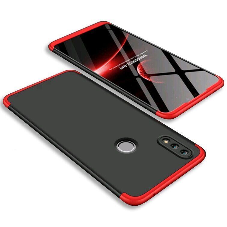 Чехол GKK 360 градусов для Huawei Honor 10 lite - Черно-Красный фото 2