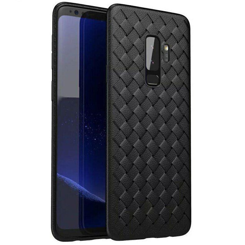 Чохол з плетінням під шкіру для Samsung Galaxy S9 Plus - Чорний фото 1