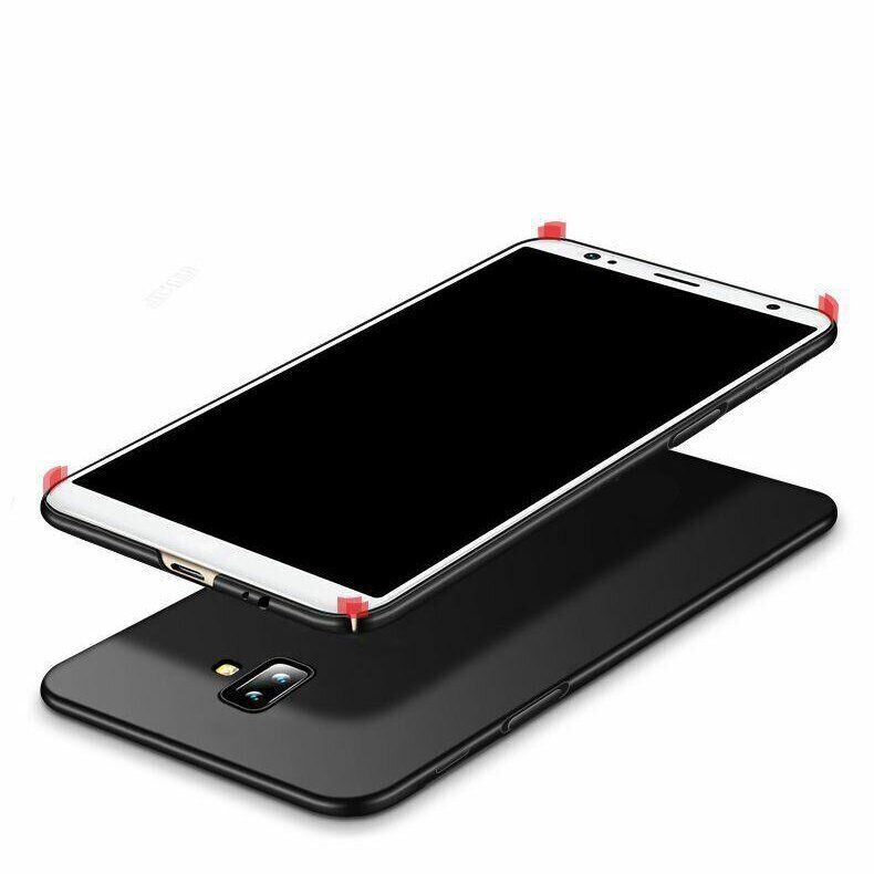 Чехол Бампер с покрытием Soft-touch для Samsung Galaxy J6 Plus - Черный фото 3