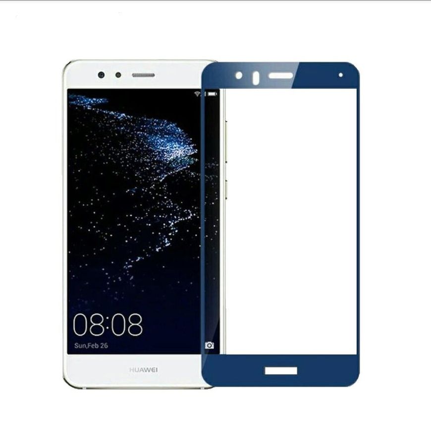 Захисне скло 2.5D на весь екран для Huawei P10 lite - Синій фото 3