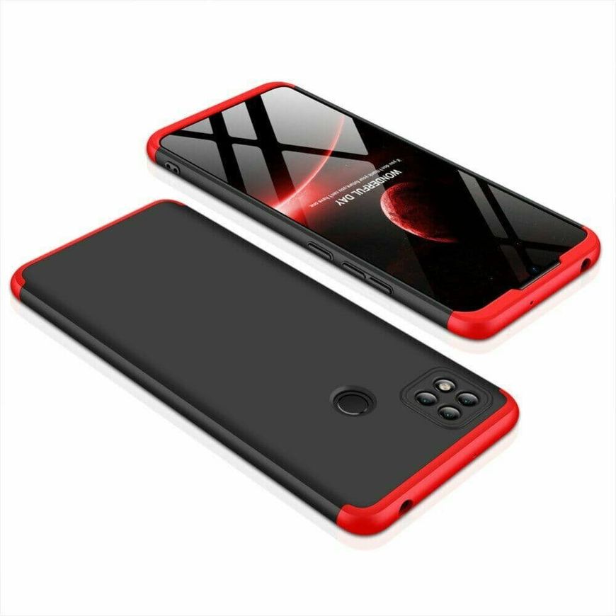 Чехол GKK 360 градусов для Xiaomi Redmi 9C / Redmi 10A - Черно-Красный фото 2