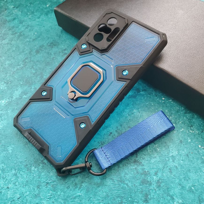 Противоударный чехол Cyberpunk на Xiaomi Redmi Note 10 Pro - Синий фото 2