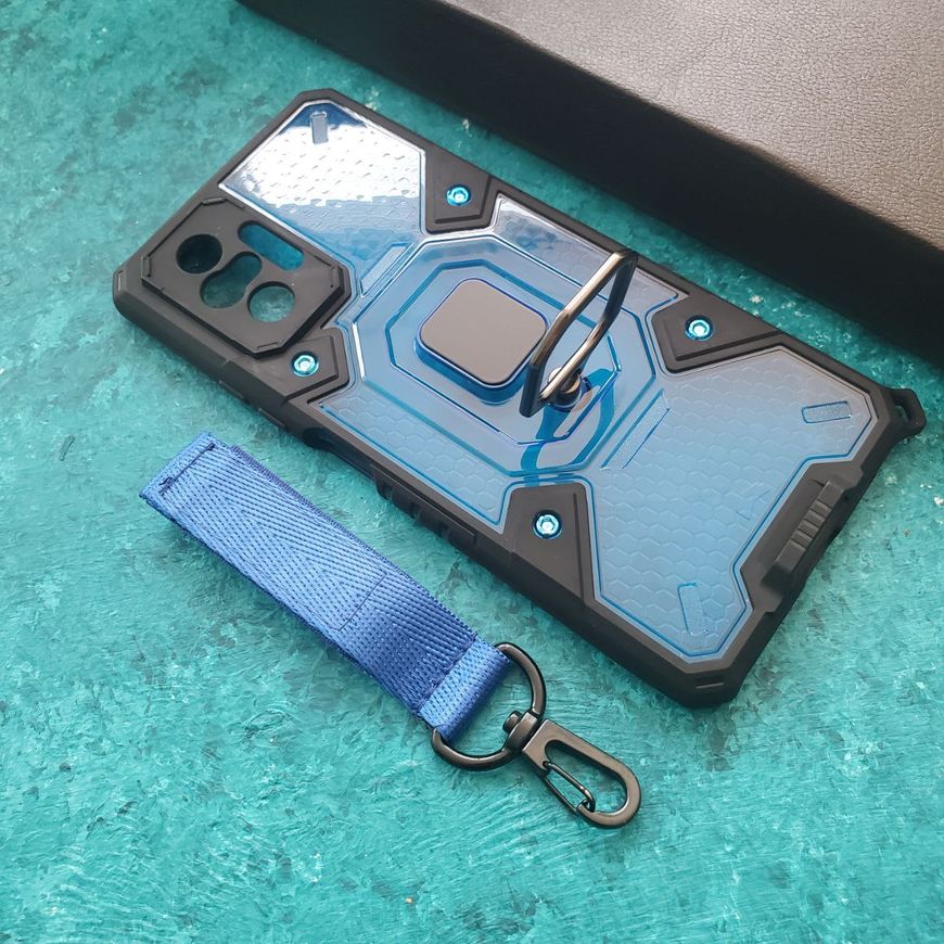Противоударный чехол Cyberpunk на Xiaomi Redmi Note 10 Pro - Синий фото 4