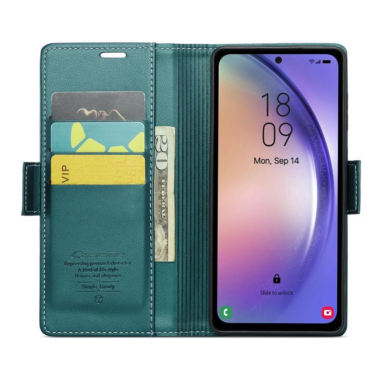 Кожаный чехол-книжка Retro Case для Samsung Galaxy A35 цвет Зелёный