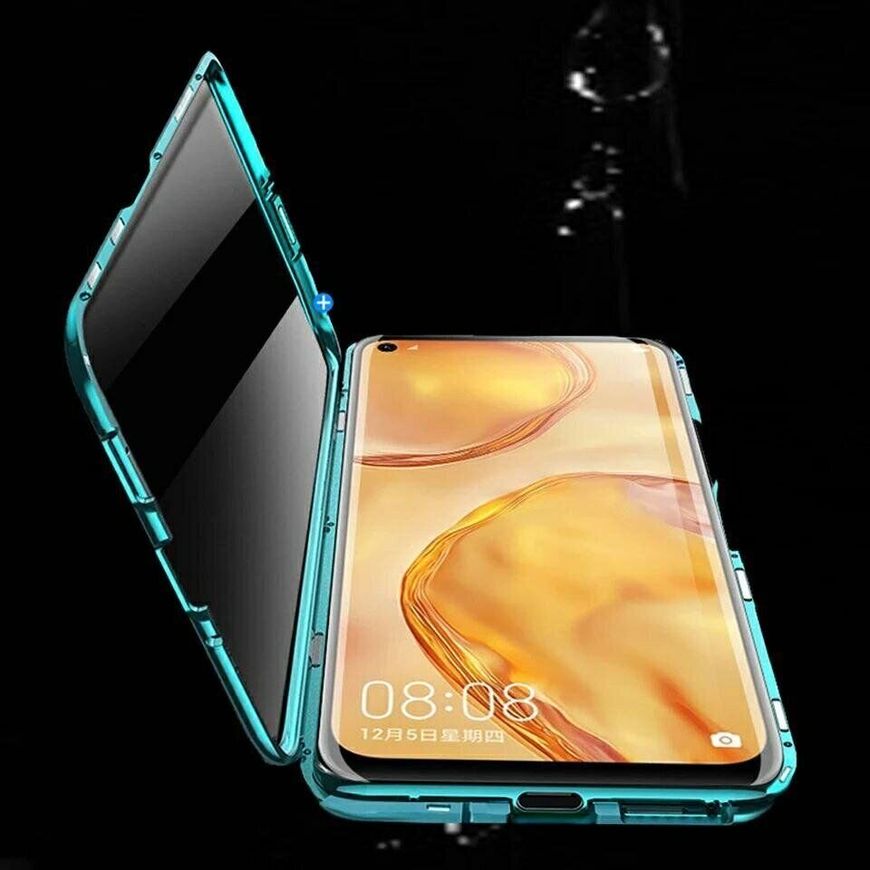 Магнитный чехол с защитным стеклом для Huawei P40 lite - Зелёный фото 3
