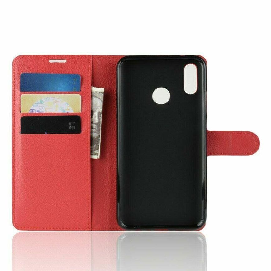 Чехол-Книжка с карманами для карт на Huawei P Smart (2019) - Красный фото 3