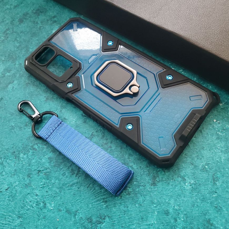 Противоударный чехол Cyberpunk на Xiaomi Redmi Note 11s / 11 4G - Синий фото 4