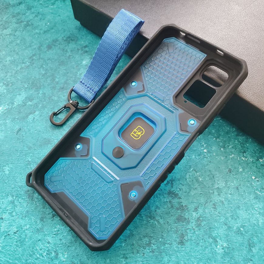 Противоударный чехол Cyberpunk на Xiaomi Redmi Note 11s / 11 4G - Синий фото 5