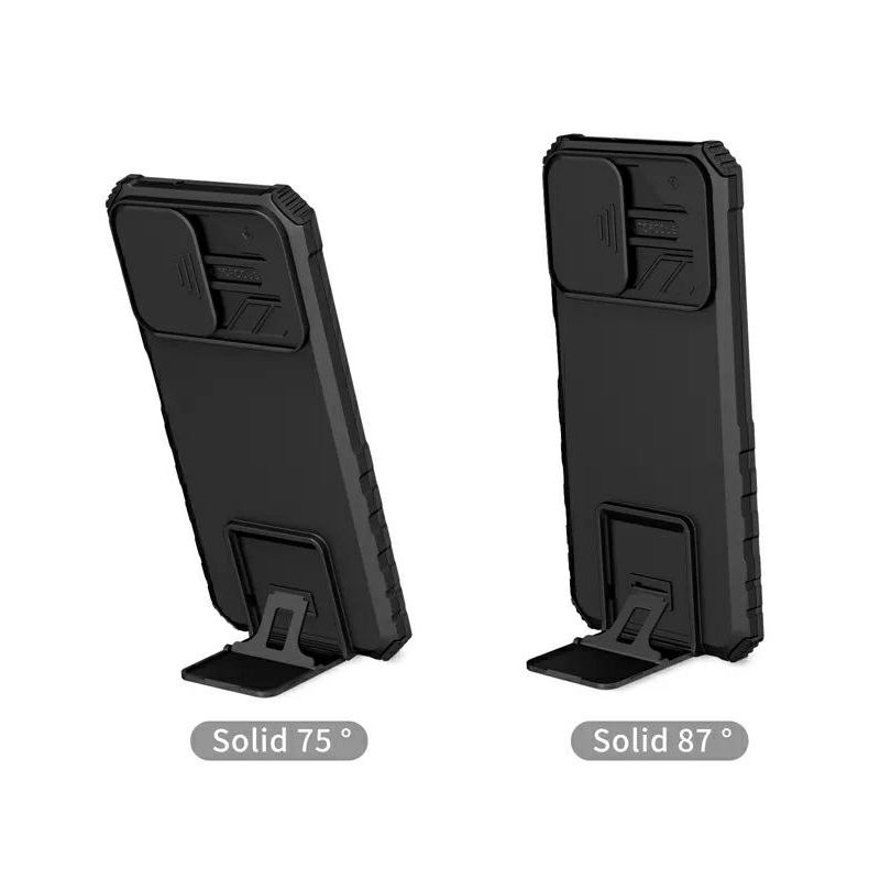 Чехол Kickstand с защитой камеры для Samsung Galaxy A03s - Черный фото 2