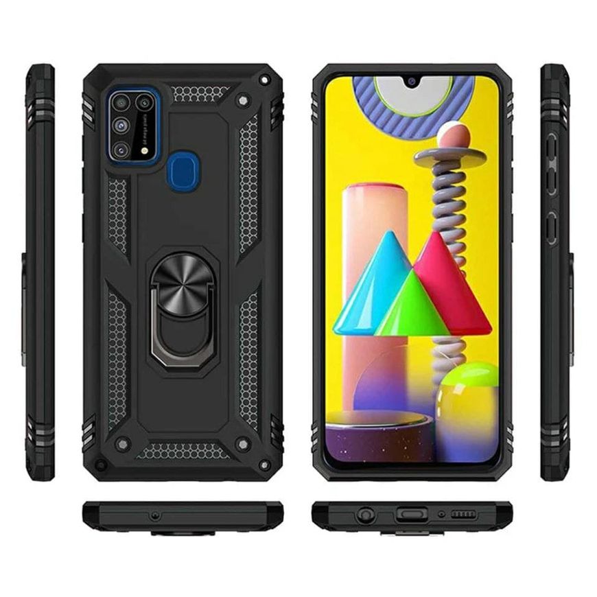 Чехол с кольцом Defender для Samsung Galaxy M31 - Черный фото 3