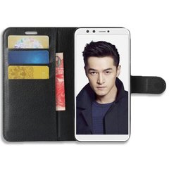 Чохол книжка з кишенями для карт на Huawei Honor 9 lite - Чорний фото 1