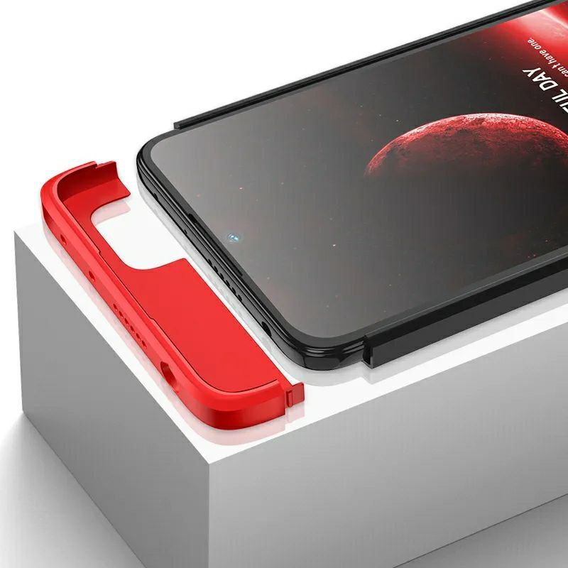 Чохол GKK 360 градусів для Xiaomi Redmi Note 12 5G колір Чорно-Червоний