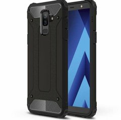 Противоударный гибридный чехол для Samsung Galaxy A6 Plus (2018) - Черный фото 1