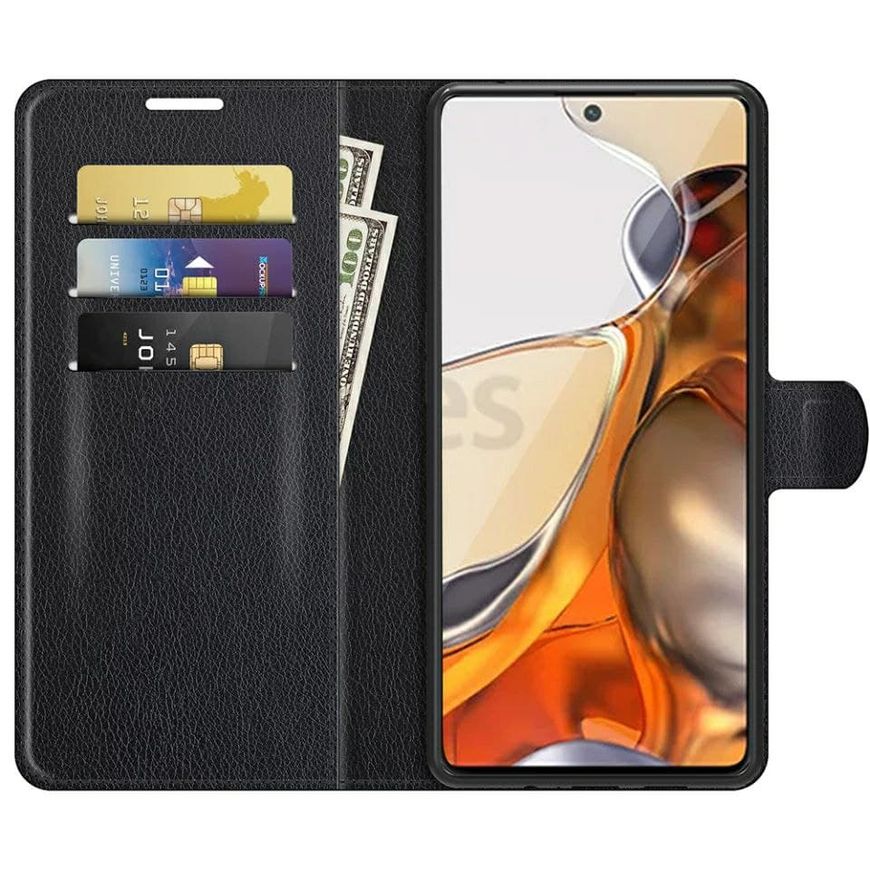 Чехол-Книжка с карманами для карт на Xiaomi 11T / 11T Pro - Черный фото 2